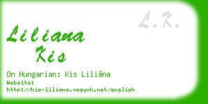 liliana kis business card